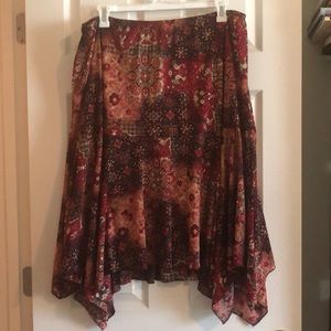 Red/Black handkerchief hem skirt JFW size 24